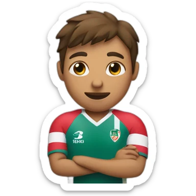 Rugby player and a heart sign sticker