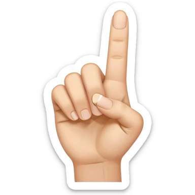 Finger pointing up but the top part is down  sticker