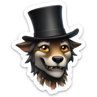 shape shift werewolf native american in a top hat sticker