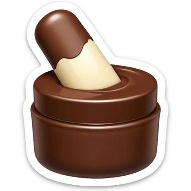 balsamo labial con el envase de la marca rhode color chocolate sticker