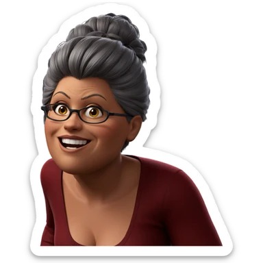 smiling girl with glasses meme sticker