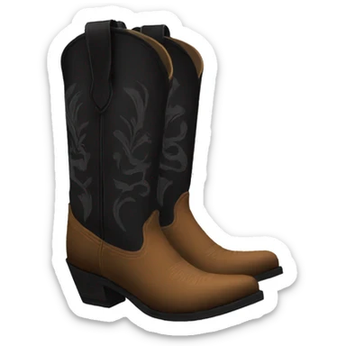 Cowboy boots black sticker