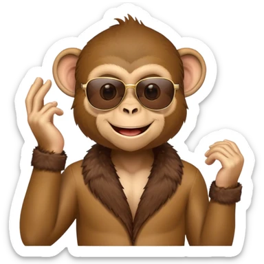 smiling monkey lifting up his sunglasses. he is a salesman sticker
