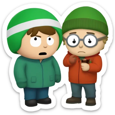 Eric Cartman dando la mano aKyle Broflovski  sticker