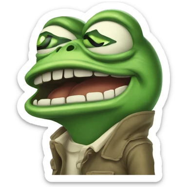 pepe the frog having war flashbacks sticker