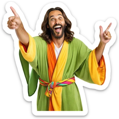 Jesus laughing and pointing sticker