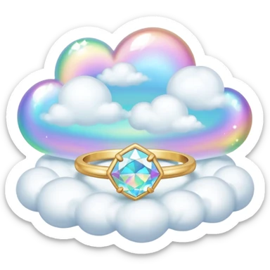 diamond ring on a dreamy cloud sticker