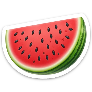 Cartoon Watermelon one slice sticker