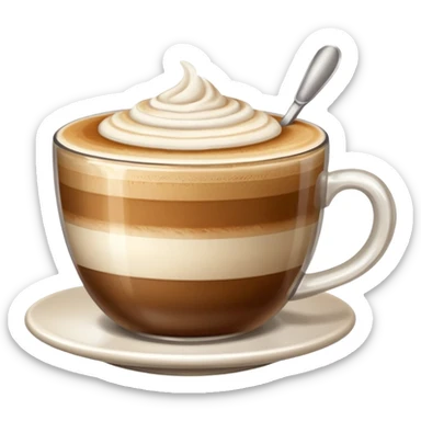 Genera un emoji di un cappuccino senza sorriso con un solo manico senza fiamma sopra sticker