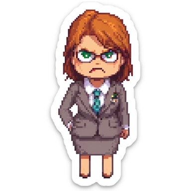 An angry business secretary sticker