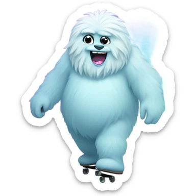 fat rainbow yeti ice sk sticker