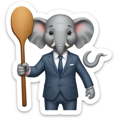 gangster elephant in suit with threatening paddle sticker
