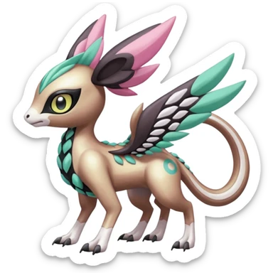Meloetta-Vernid-Palkia-Trico-Fionbri-Pokémon-Digimon-Fakémon-fusion-hybrid-creature sticker
