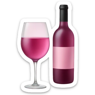 Pink soft wine sticker