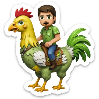 Minecraft Chicken jockey sticker