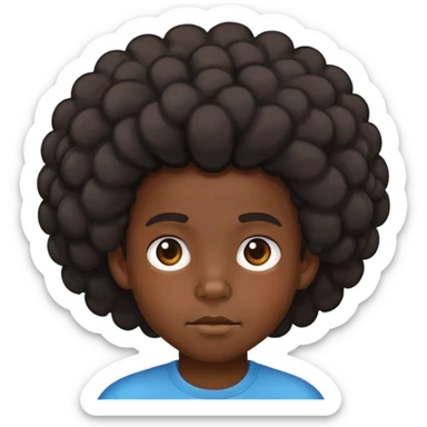 Black kid with puffy hair  sticker