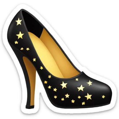 Black High heels with stars for soles sticker