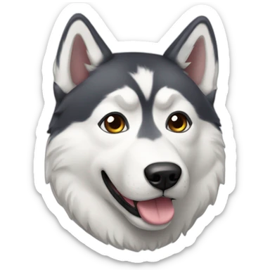 Husky con audífonos  sticker