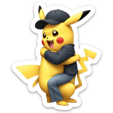 Pikachu hug Pikachu sticker