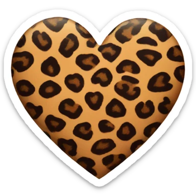 heart with leopard print sticker