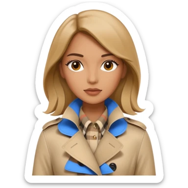 Woman wearing Burberry coat sticker