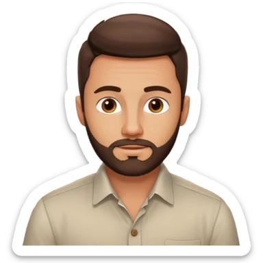Brunette Guy with very short beard at a restuarant sticker
