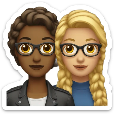 Two female podcasters sticker