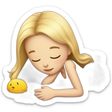 Girl sleeping on stomach watching mobile  sticker