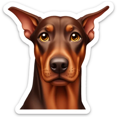 Red Doberman pinscher  sticker
