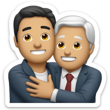 Joaquin Lopez Doriga hugging to Andres Manuel Lopez Obrador fronted sticker