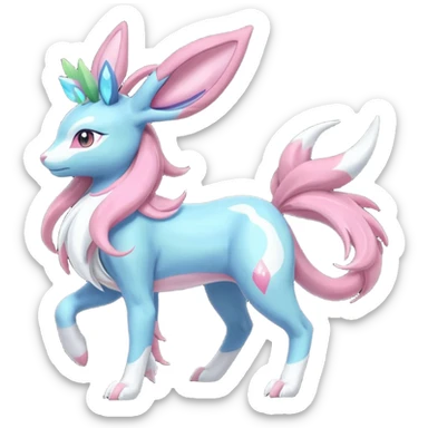 Suicune-Aurorus-Sylveon-Meganium-fusion (full body) sticker