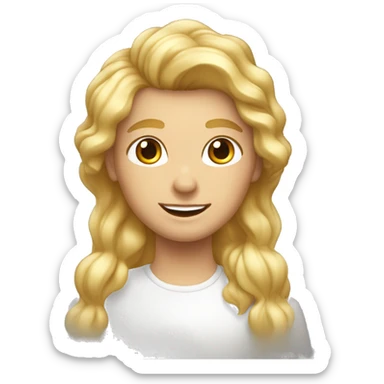 Garçon cheveux châtain clair avec reflets blonds et peau clair  sticker