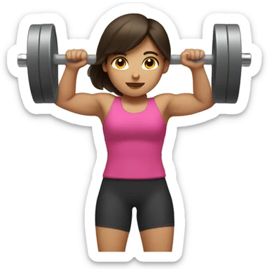 brunette girl lifting weights sticker