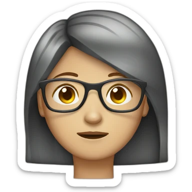 women Ginger straight Hair facepalm glasses sticker