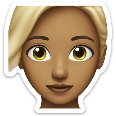 A tan Girl with green eyes and doing skincare sticker