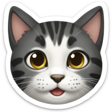mischievous cat with black tabby hair sticker