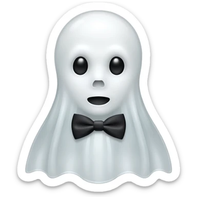 A ghost with a bowtie sticker