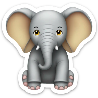 Flying elephant with hoodie  sticker