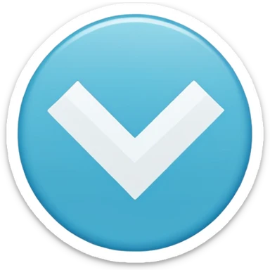 "A small solid cyan-blue circle with a centered bright white check mark, clean and minimal, symbolizing trust and distinction." sticker