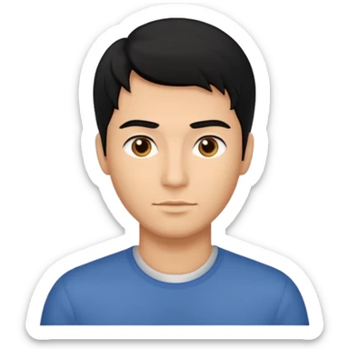 Straight hair mens image sticker