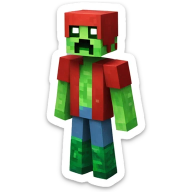Minecraft creeper red sticker