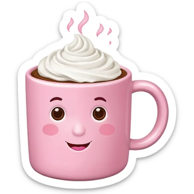 Pink food coffe sticker