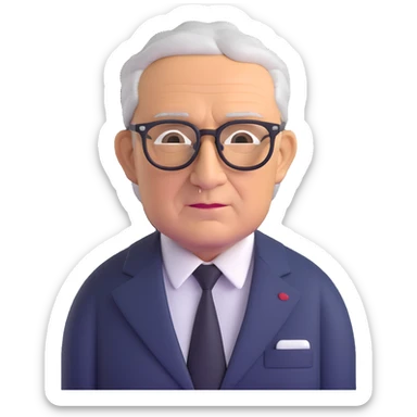 portrait of Henry Kissinger with glasses and suit sticker