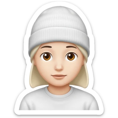 A head with white beanie sticker