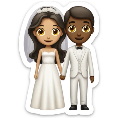 Boy and girl marry sticker