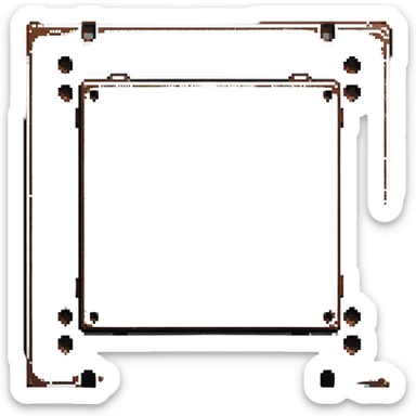 Industrial metal wall block, color #334155 with metallic highlights, metal plate texture with 4 rivets/bolts in corners, slight metallic sheen, solid and indestructible appearance, 32x32 pixels sticker