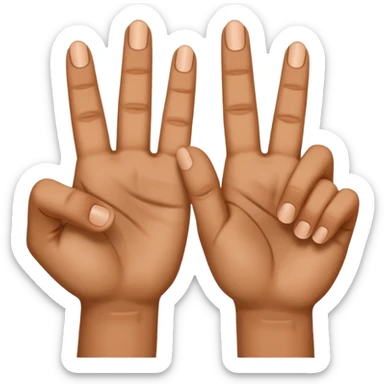 pair of hands with two fingers extended sticker