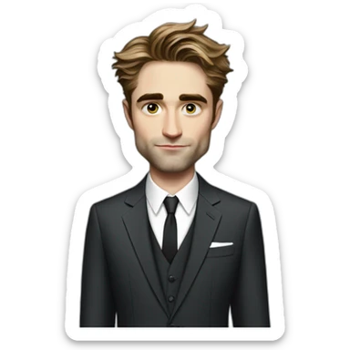 robert-pattinson cartoon wearing suit sticker