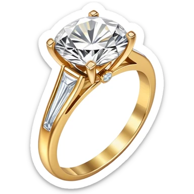 Two diamond engagement ring with a gold band sticker