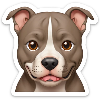Grey pitbull with salsa on its face  sticker